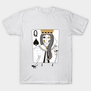 Queen of Spades playing card. Black ledy .Valentines day T-Shirt